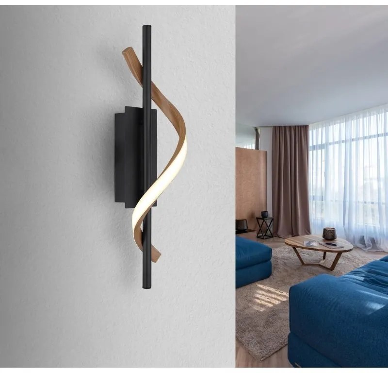 Aplica LED aluminiu cu efect de lemn WATKINS