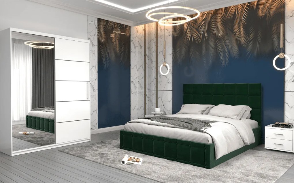 Set dormitor Royal, Alb/Verde
