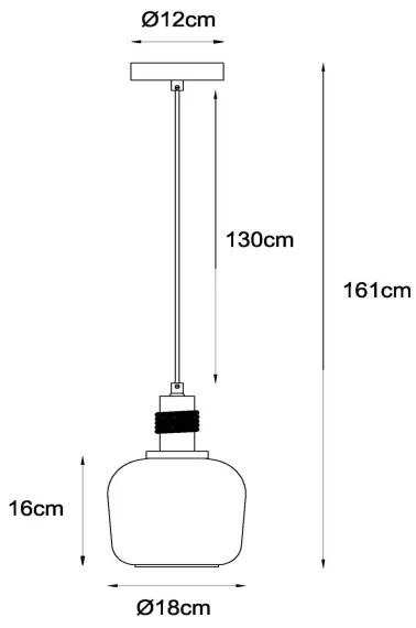 Lustră pe cablu Lucide 45408/18/62 ILONA 1xE27/40W/230V d. 18 cm negru/bej