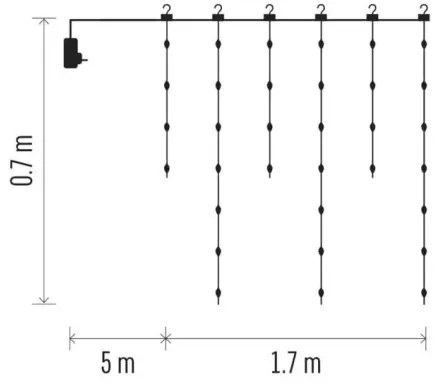 Instalație LED de Crăciun de exterior 54xLED/8 funcții 6,7x0,7m IP44 alb cald