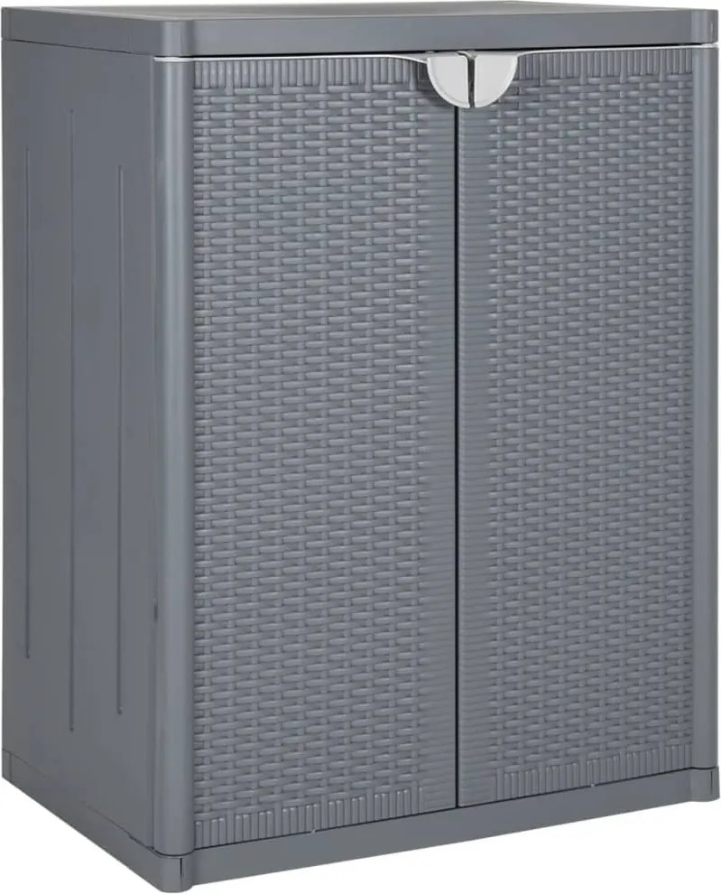 vidaXL Dulap de depozitare pentru grădină, gri, 65x45x88 cm, PP ratan