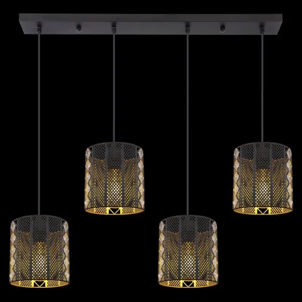 Lustră pe cablu Globo 15450-4H ABINY 4xE27/60W/230V auriu/negru