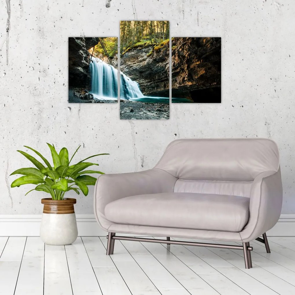 Tablou cu cascada de pădure (90x60 cm)