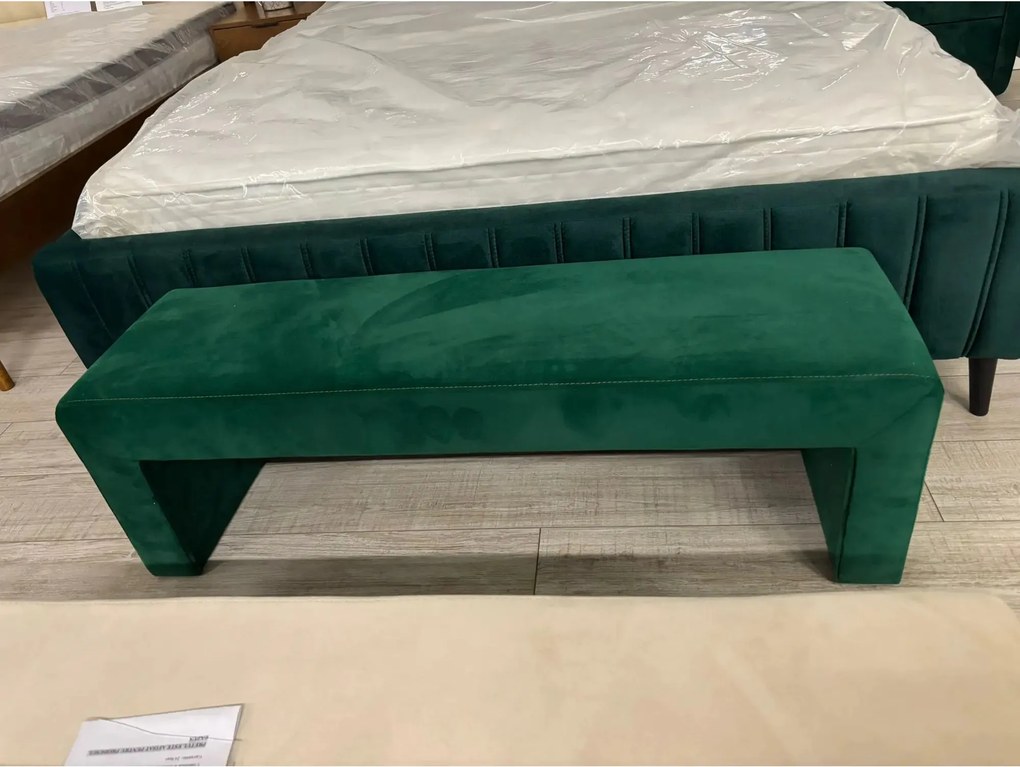 PRODUS RESIGILAT - Bancheta OPERA, verde smarald, stofa catifelata, 14