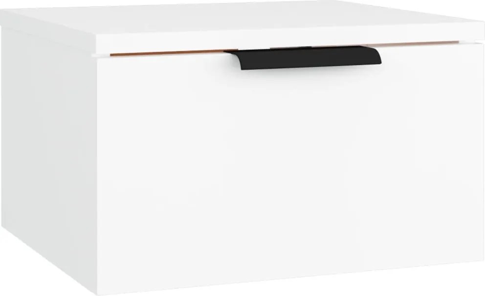 vidaXL Noptieră de perete, alb, 34x30x20 cm