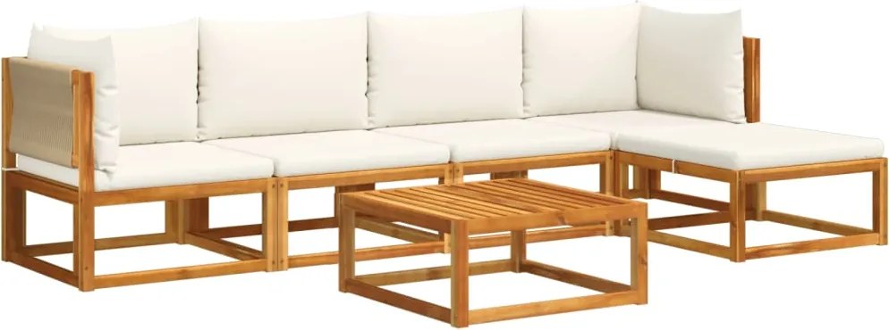 vidaXL Set canapele de grădină cu 6 piese, lemn de salcâm și frânghie