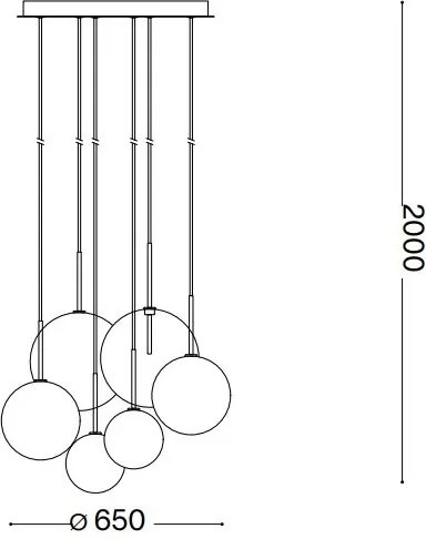 Lustră LED pe cablu Ideal Lux EQUINOXE 6xG4/2W/230V d. 65 cm crom/fumuriu