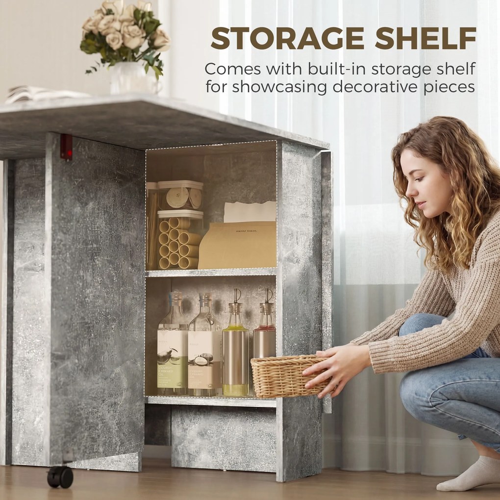 HOMCOM masă de dining, masă pliabilă economisire spațiu, masă economisire spațiu, masă extensibilă masă pliabilă masă economisire spațiu masă cu roți | Aosom Romania