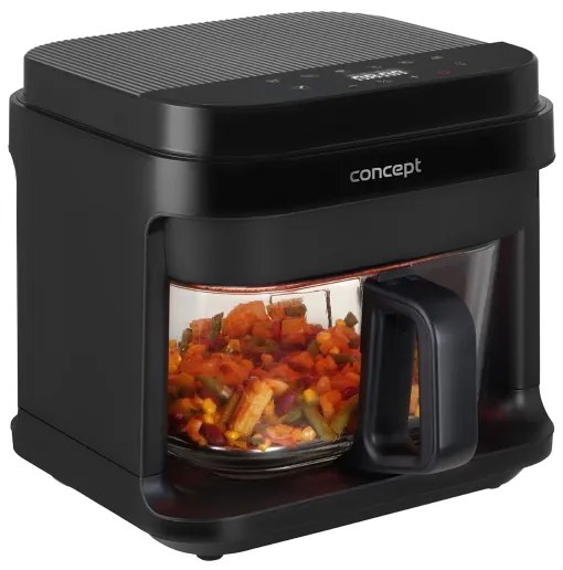 Friteuză cu aer cald Concept FR5500 GLASS & FAST 5,5 l 1200W/230V negru