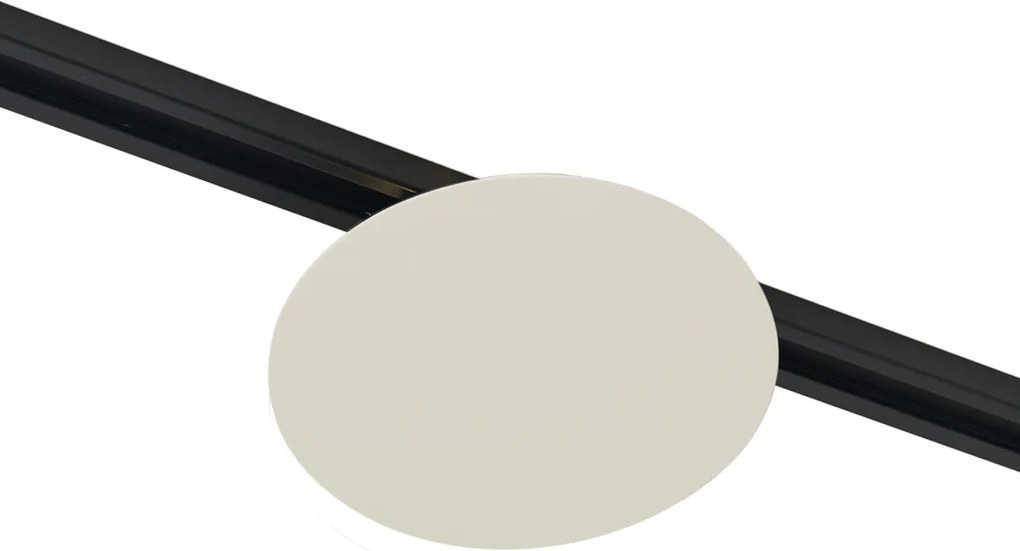 Plafonieră modernă bej pentru sistem de iluminat pe șină monofazat cu 2 lumini - Iconic Pulley