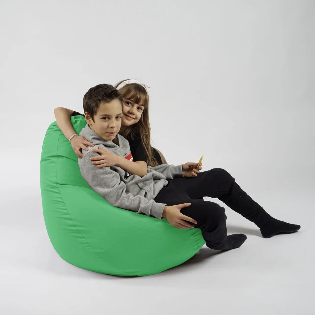 Fotoliu puf copii, Nirvana Light Pufrelax, Material Impermeabil, Green Apple