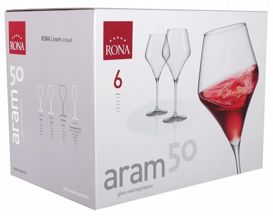 Set 6 pahare vin 500ml, RONA Aram