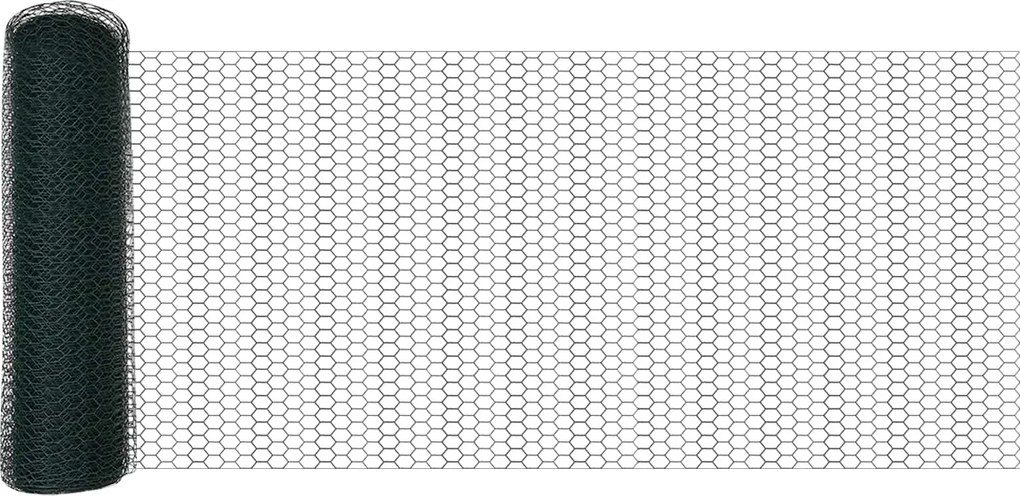 vidaXL Gard hexagonal Verde 0,5 x 10 m PVC