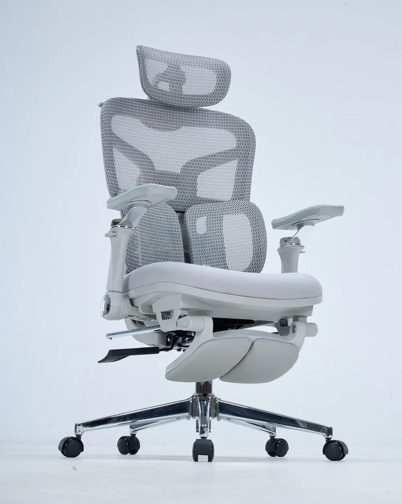 RESIGILAT- DeluxStar T9 FOAM Premium – Scaun ergonomic, Cotiere 6D, Suport Lombar Adaptiv, Spătar Reglabil pe Înaltime în 5 pozitii, Mecanism Înclinare/Blocare, Șezut buretat, Gri