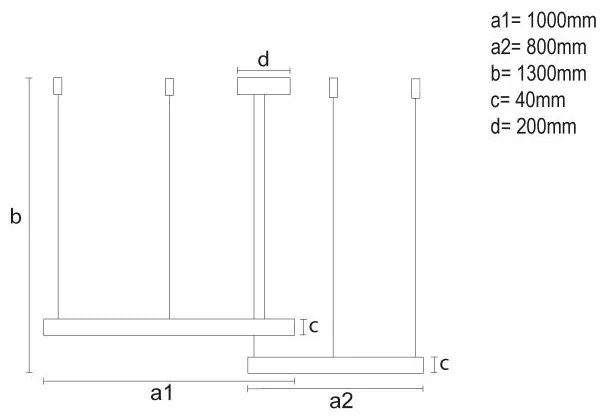 Lustră LED dimabilă pe cablu LED/128W/230V 3000-6500K + telecomandă