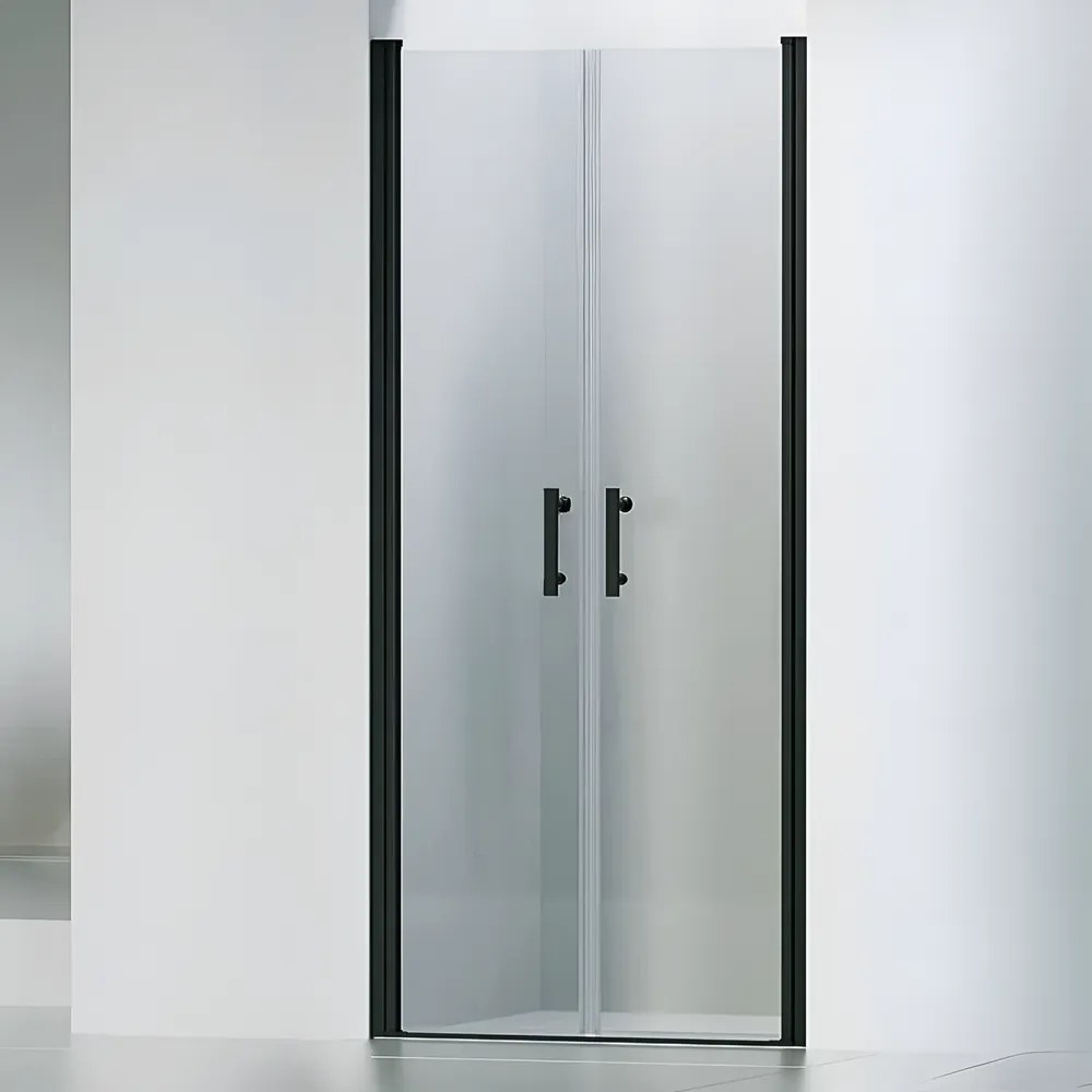 Westy 100  Negru ușă de duș batantă cu două canaturi, 195cm, 6mm
