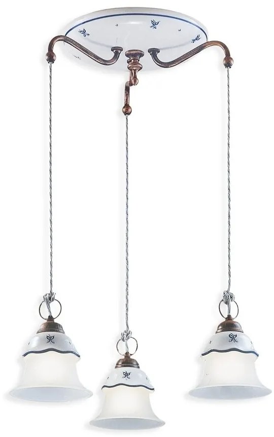 Lustra design clasic cu decor ceramic realizat manual FERRARA