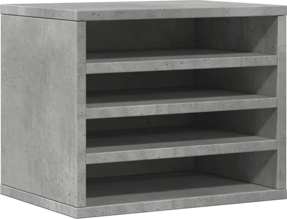 vidaXL Organizator birou, gri beton, 36x26x29,5 cm lemn prelucrat