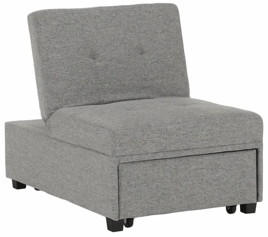 Fotoliu extensibil, material textil gri deschis, OKSIN