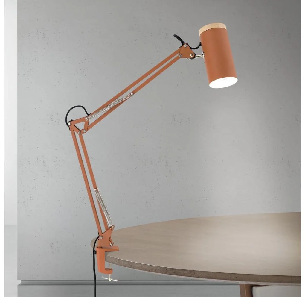 Orion GILI - Lampă de birou cu clemă, 1xE27/40W/230V, culoare cărămizie