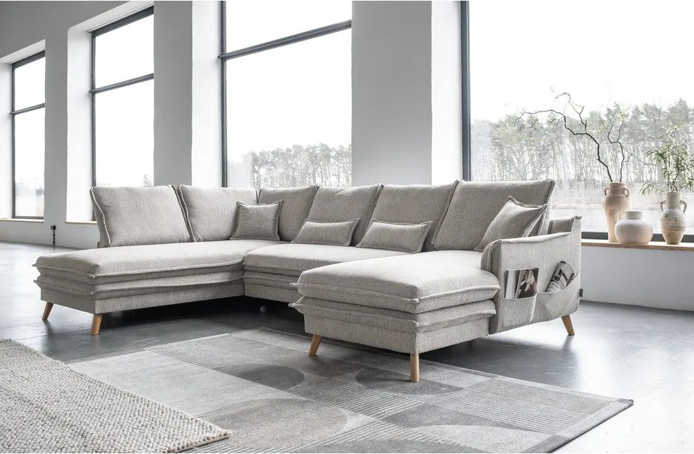 Colțar bej extensibil (cu colț pe partea stângă /în formă de "U") Charming Charlie – Miuform