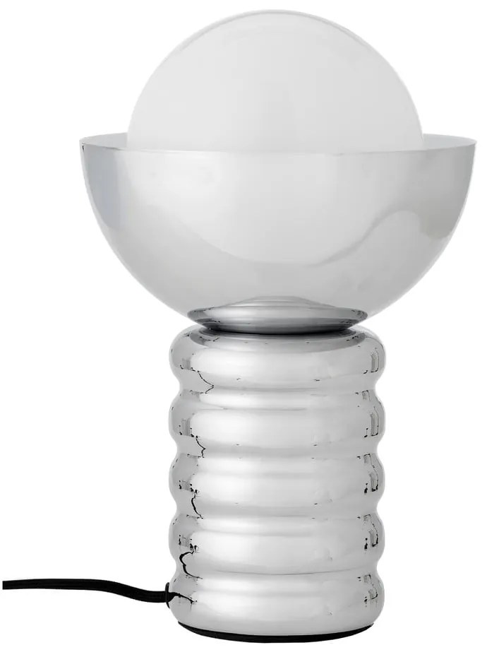 Veioză argintie cu abajur din sticlă (înălțime 32 cm) Spike – Bloomingville