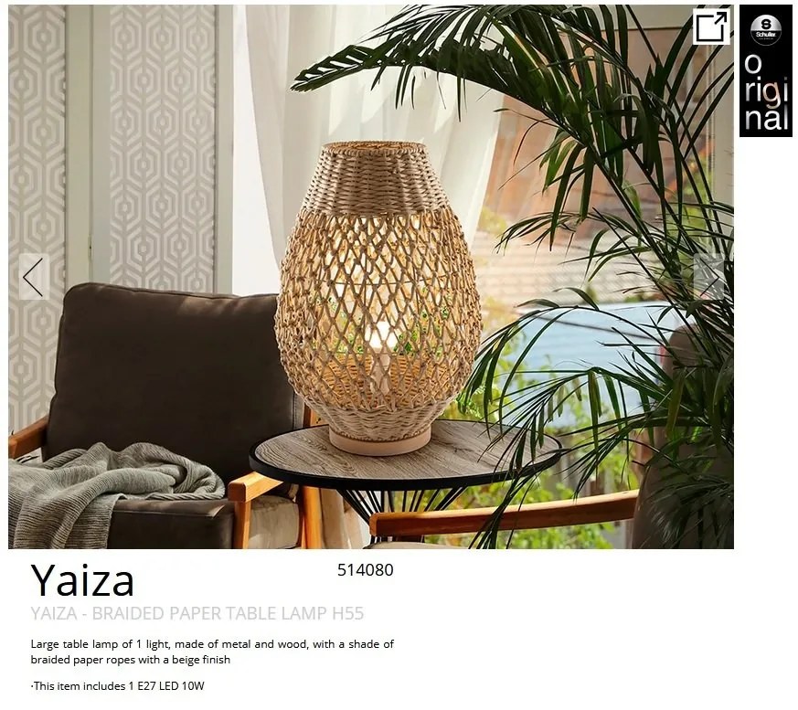 Veioza/Lampa de masa design decorativ Yaiza