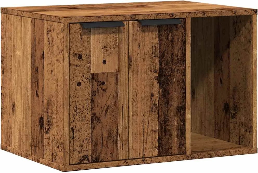 vidaXL Cutie litieră pisici lemn vechi 60x40x40 cm lemn prelucrat