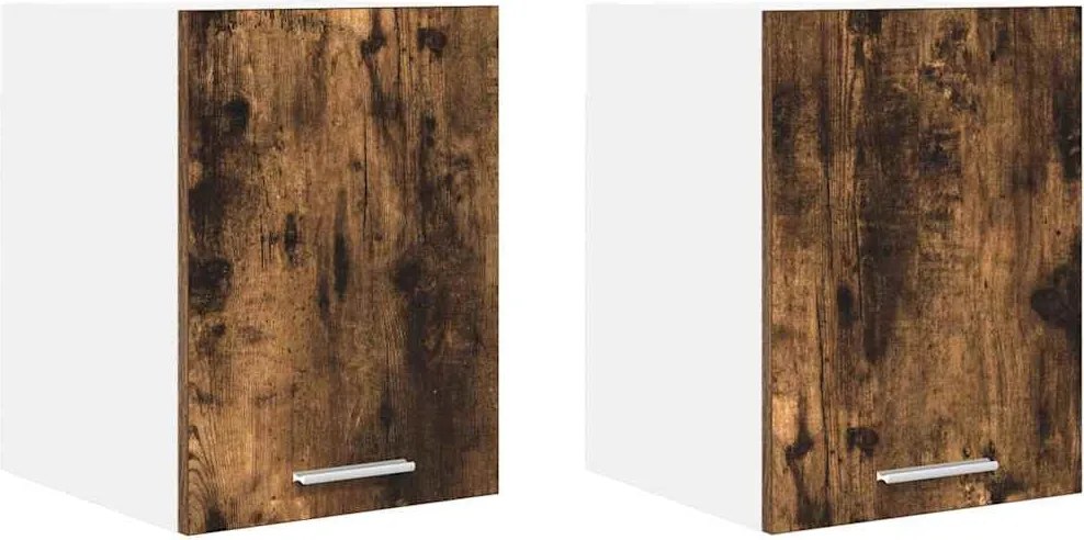 vidaXL Dulap suspendat cu ușă 2 pcs Lemn vechi și Alb 30 x 31 x 40 cm