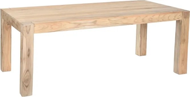 Masă de exterior din lemn de tec, finisaj natural, cu design durabil și rezistent la intemperii, „Elara”