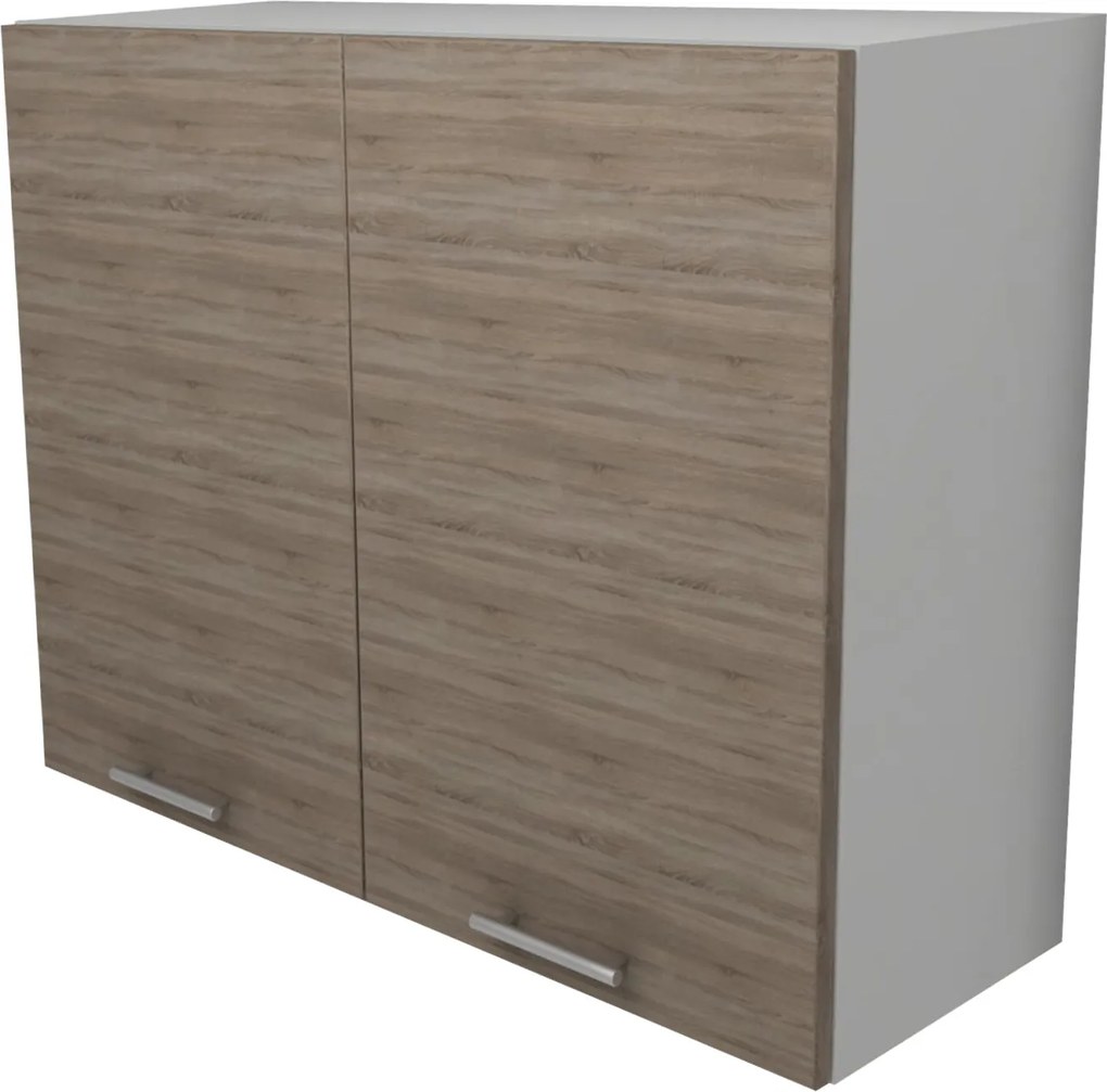 Corp Superior Lecce, 2 Usi, Stejar Sonoma Inchis/Alb, 80 x 30 x 65 cm