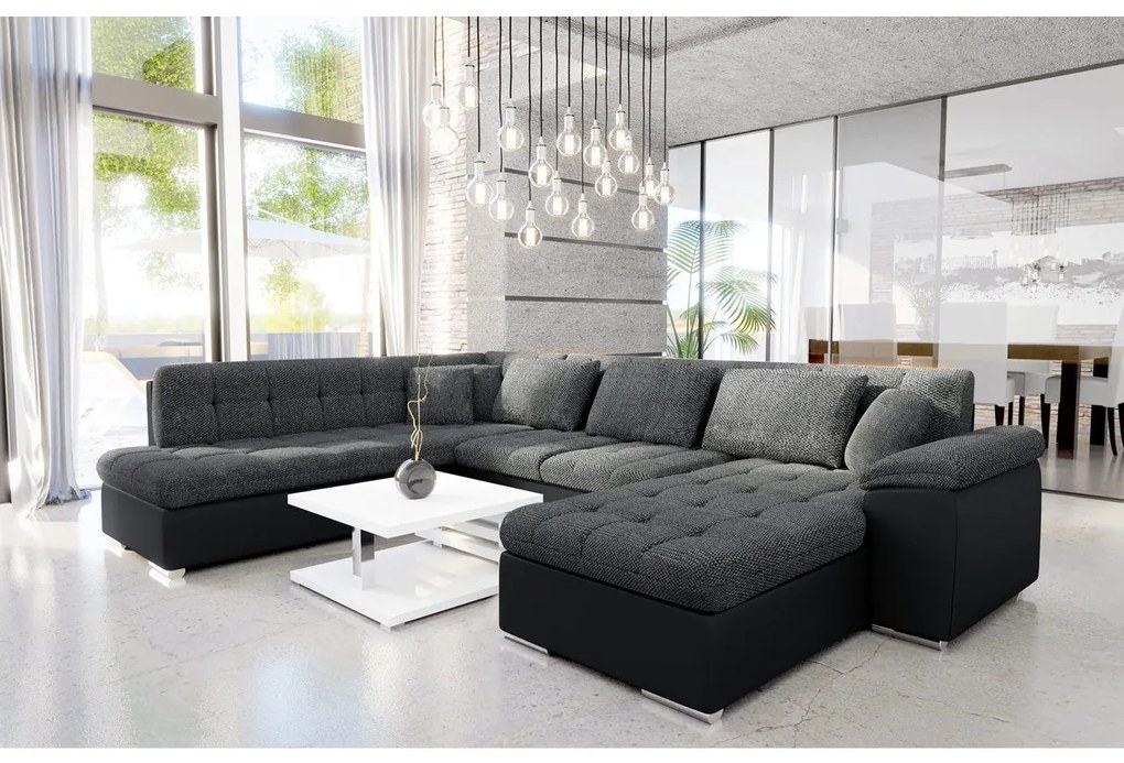 Colțar în formă de U Talina cu funcție de dormit (D) (piele ecologică Soft 011 + Majorka 03). 1058576