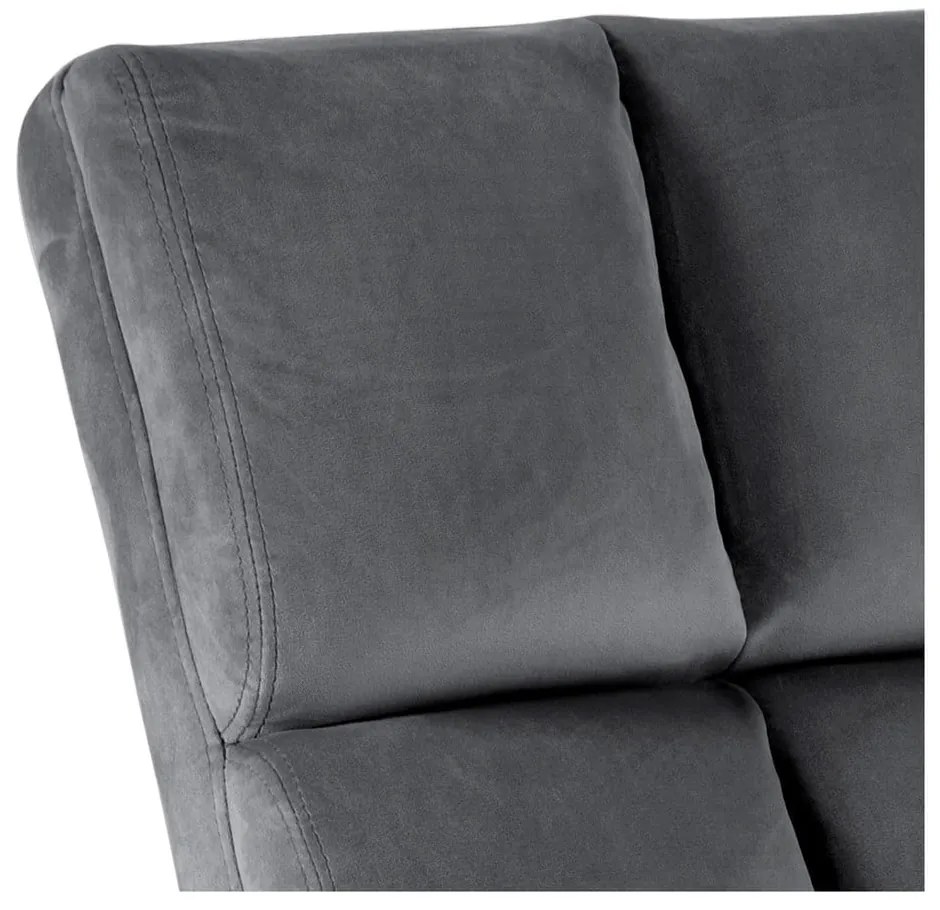 Fotoliu gri cu tapițerie din catifea Alba – Actona