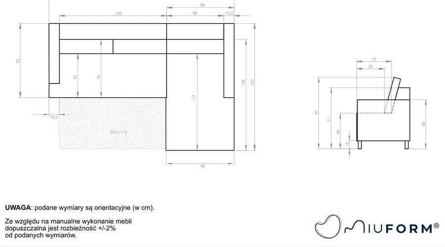 Colțar gri deschis extensibil/cu spațiu de depozitare (cu colț pe partea dreaptă/cu șezlong) Scandic Lagom – Miuform