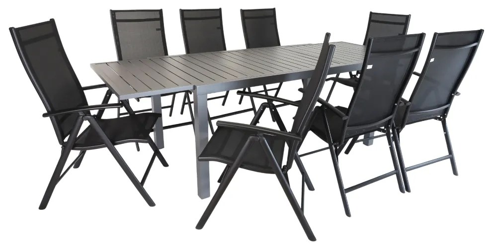 Set de grădină Rosalio - 8 locuri, negru