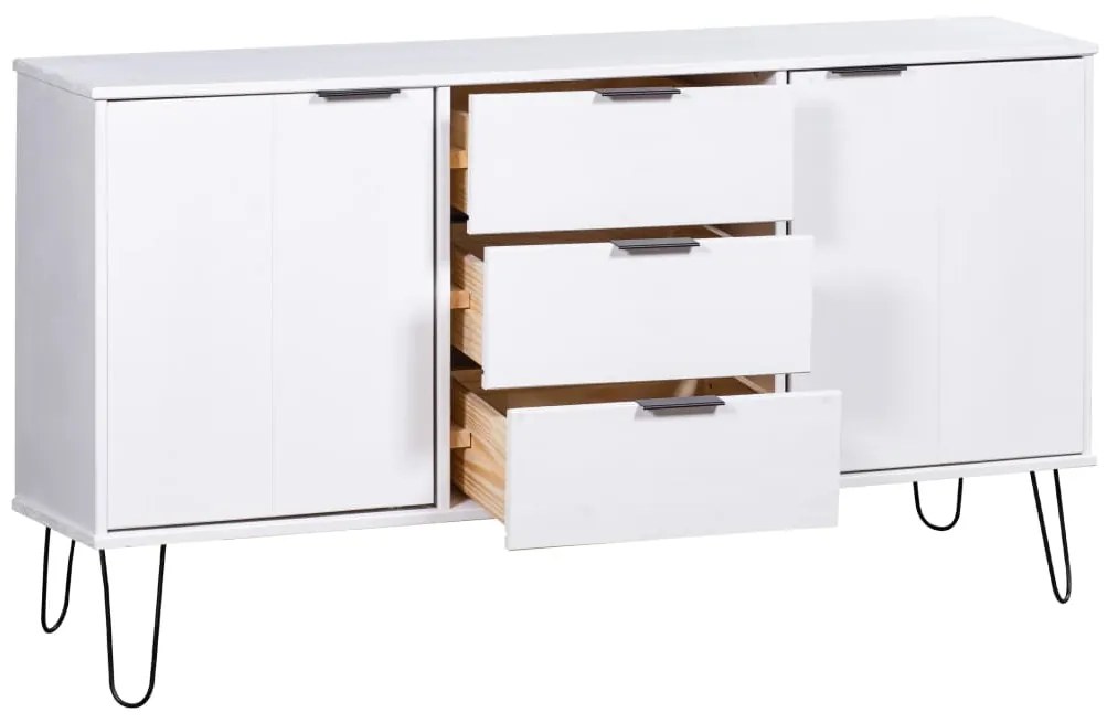 321137 vidaXL Servantă New York Range, alb, lemn masiv de pin