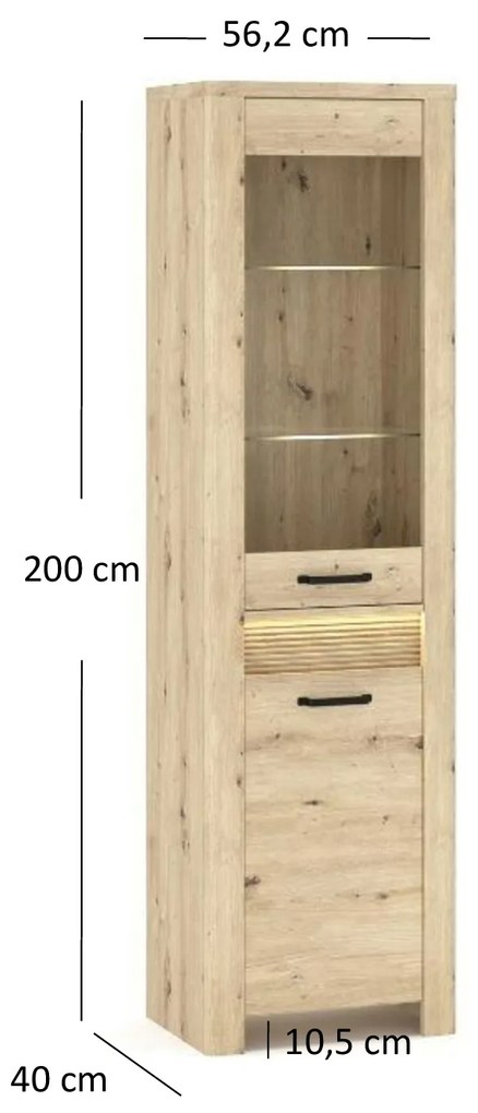 Vitrină Mindi (Stejar artisan). 1053050