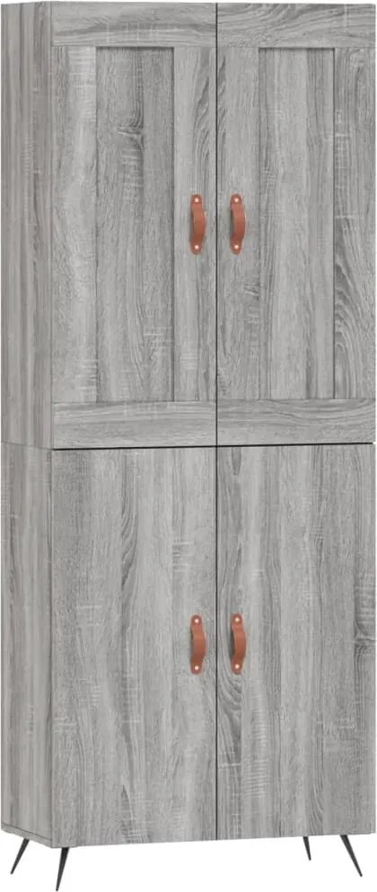 vidaXL Dulap înalt, gri sonoma, 69,5x34x180 cm, lemn compozit