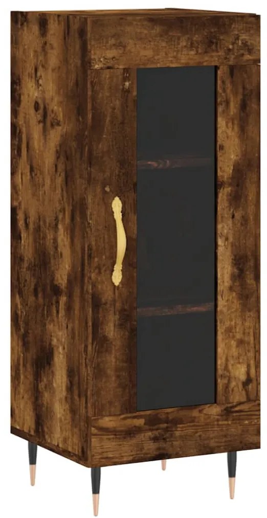 828777 vidaXL Servantă, stejar fumuriu, 34,5x34x90 cm, lemn compozit