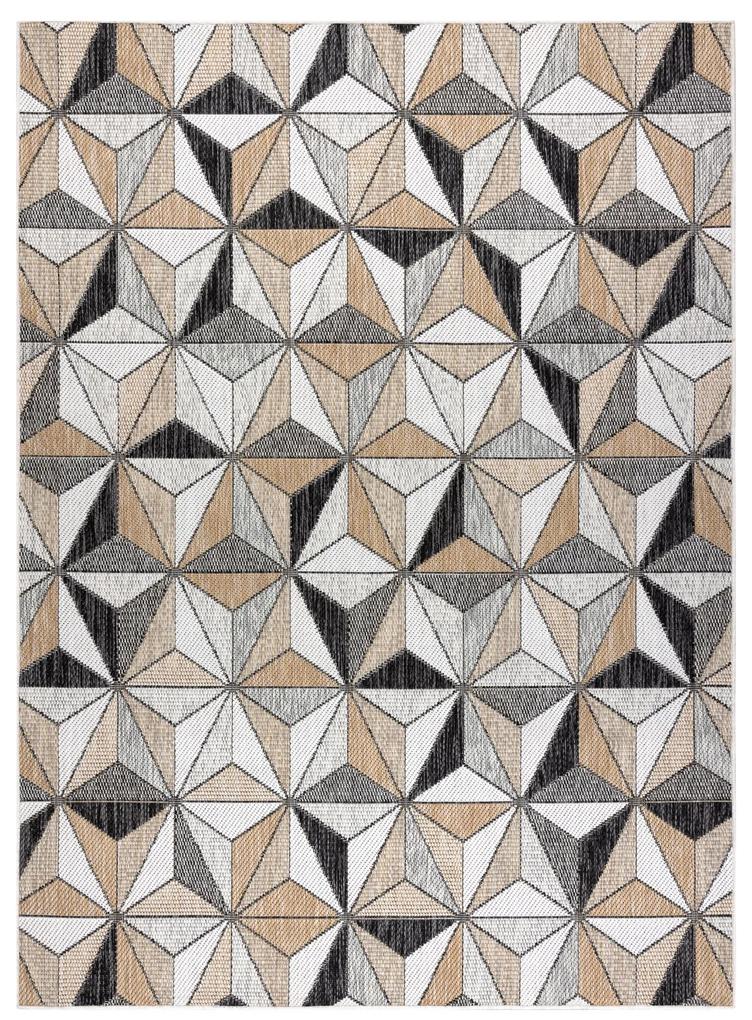 Covor SISAL COOPER Mozaic, Triunghiurile 22222 ecru / negru