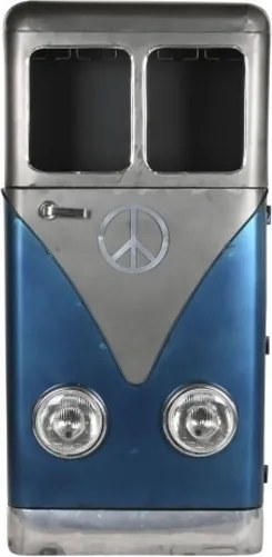Bar din metal cu suport pentru sticle și pahare, 71x43x152 cm, „Blue Van”