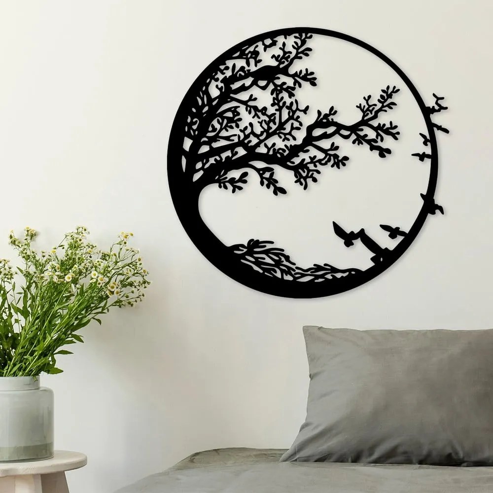 Decorațiune de perete din metal 68x66 cm Tree – Wallity