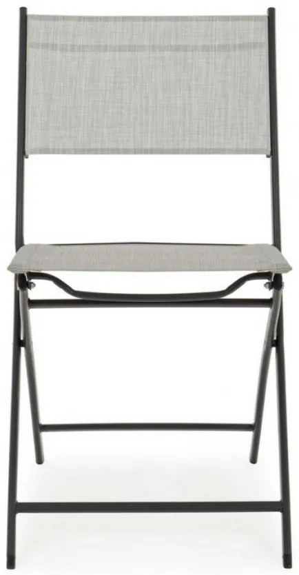 Scaun pliabil pentru gradina gri din metal si textilena, Martinez Bizzotto