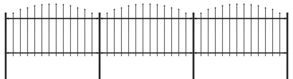 vidaXL Gard de grădină cu vârf tip suliță, oțel, 537x150 cm, negru