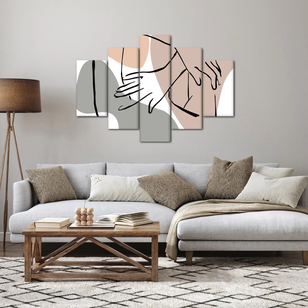 Tablou - Femeie corp linie de artă N⁰2 (150x105 cm)
