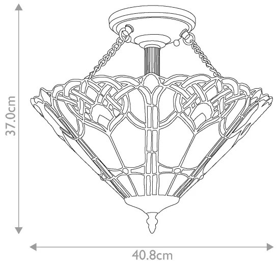Quoizel QZ-CAMBRIDGE-SF - Plafonieră Tiffany CAMBRIDGE 2xE27/100W/230V