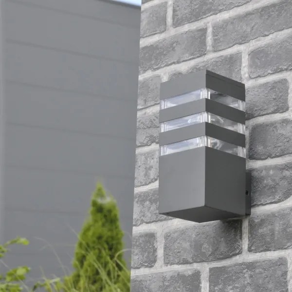 Aplică de perete LED RGBW reglabilă de exterior TEKSAS 1xE27/12W/230V IP44 antracit