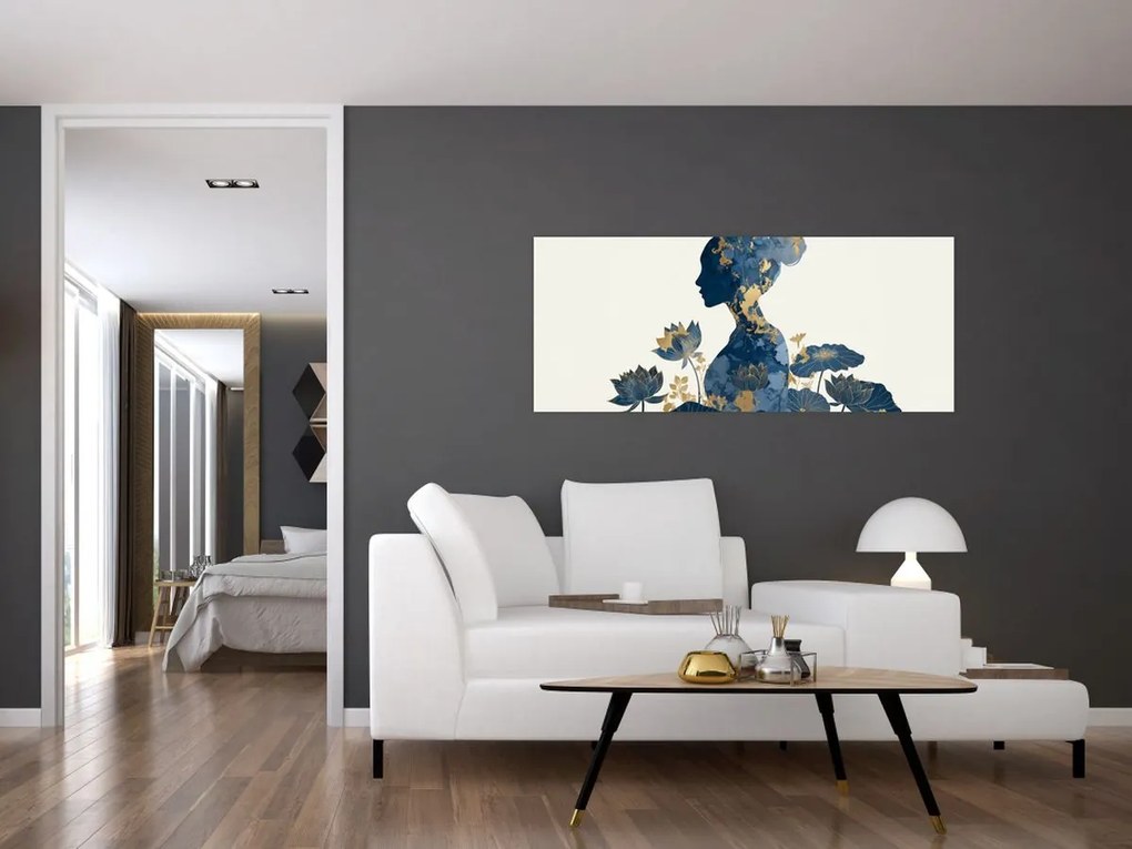 Tablou - Profil de femeie din marmură (120x50 cm)