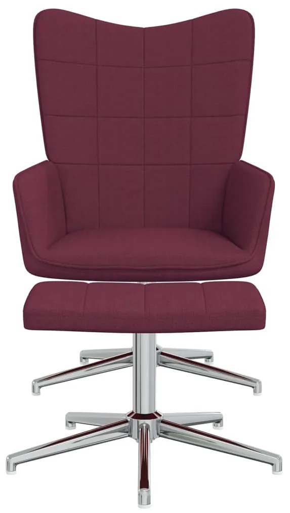 328006 vidaXL Scaun de relaxare cu taburet, violet, textil