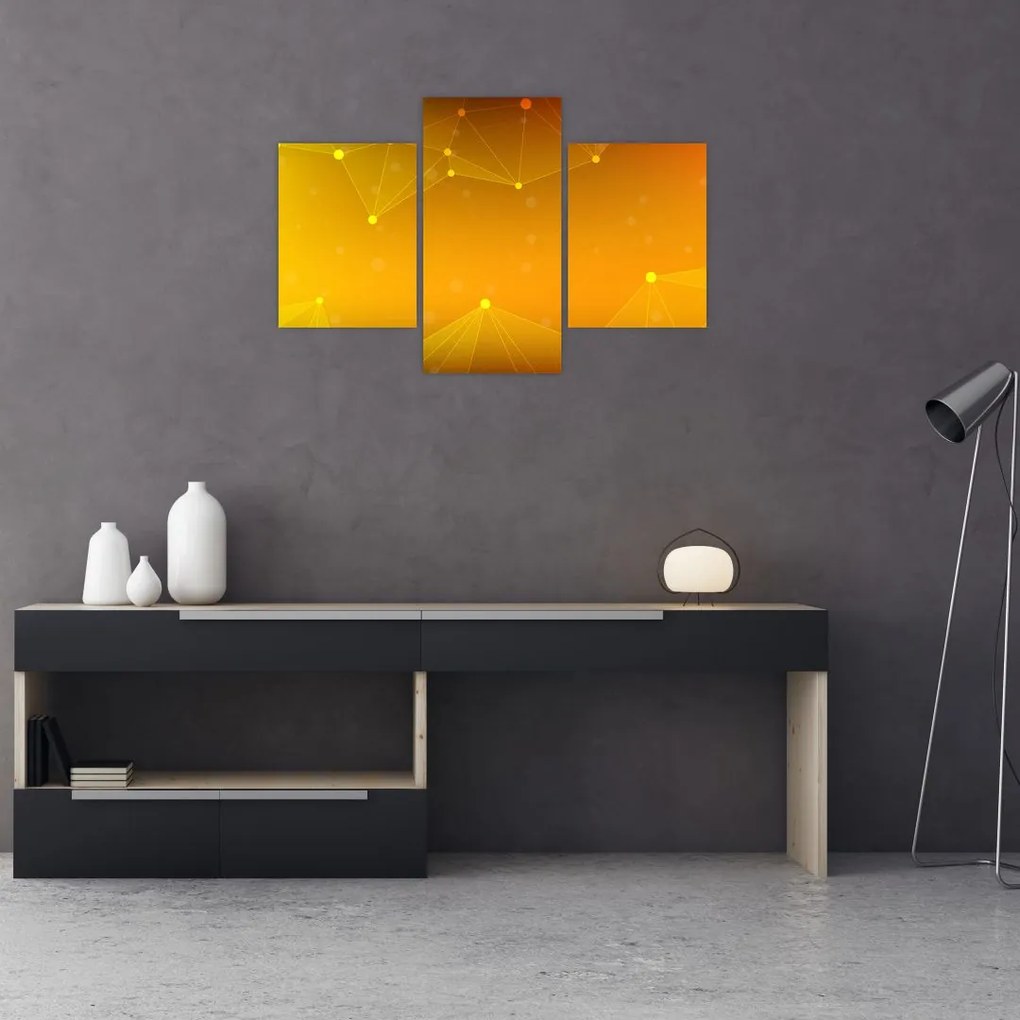 Tabloul abstract galben (90x60 cm)